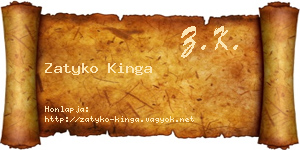 Zatyko Kinga névjegykártya