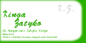 kinga zatyko business card